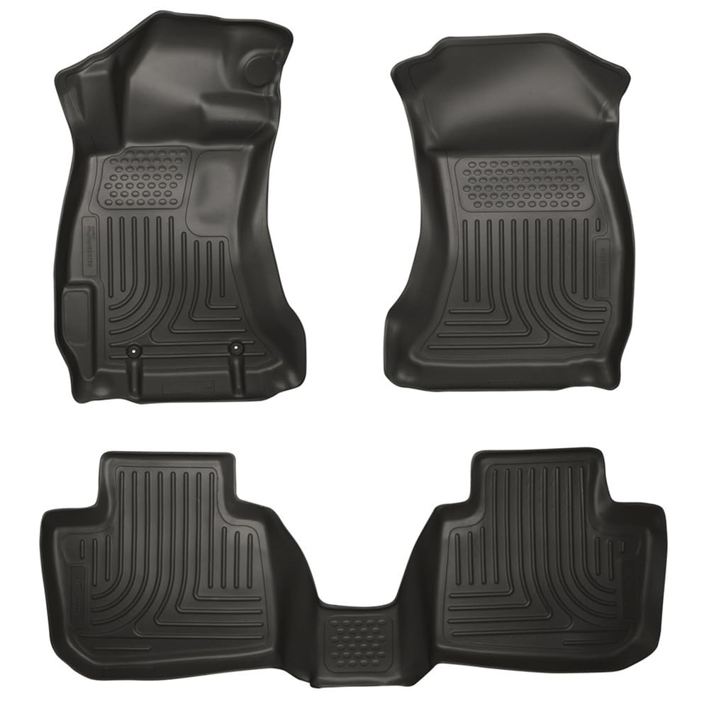 Husky Liners Weatherbeater - Alfombrillas para Subaru Forester 2014-2018 | Frente y 2ª Fila, 3 Piezas, Color Negro - 99881