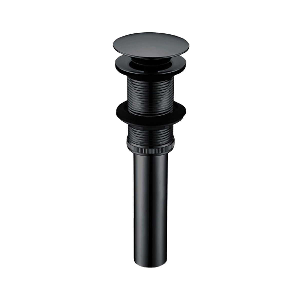 Interceramic Desagüe Universal Pop-Up Grande sin Rebosadero, de Latón para Máxima Durabilidad y Resistencia a Corrosión, Color Negro Mate - Negro Mate - Sin rebosadero grande