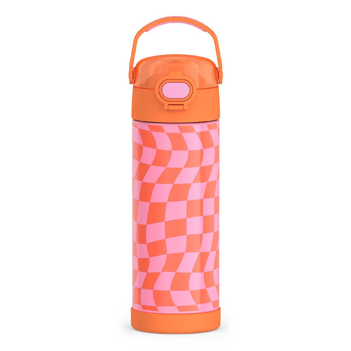 Thermos Funtainer Botella Infantil Aislada 473 ml - 0.5 Litros - Damas Onduladas Naranja