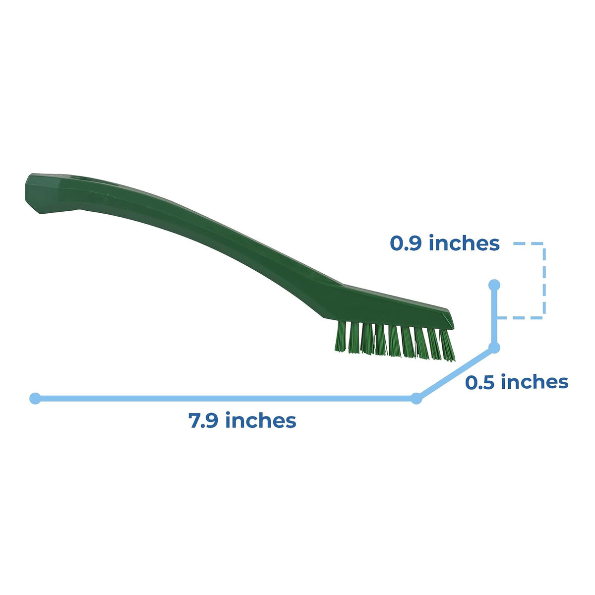 Vikan 44012 Hand-Held Detail Brush, Polypropylene, Polyester Bristle, 8-5/64", Green