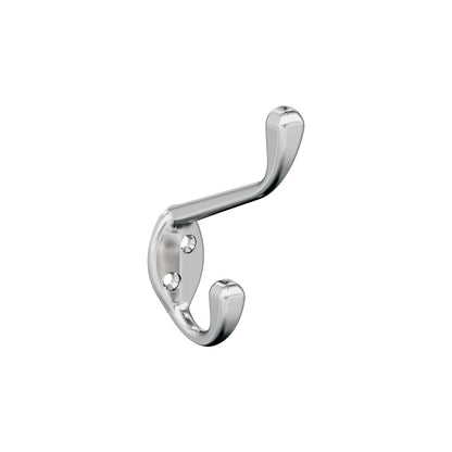 Amerock H5545126 - Gancho decorativo de pared de doble punta, gancho chapado en cromo pulido para abrigos, sombreros, mochilas, bolsas, ganchos para baño, recámara, clóset, entrada, lavadero, oficina