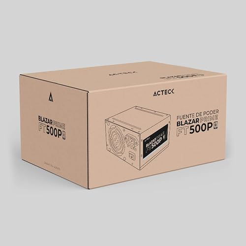 Acteck Fuente de Poder PC 500W Blazar Prime FT500P ATX Negro AC-938143