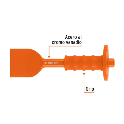 Truper CL-2-3/4X10G, Cincel ladrillero, 2-3/4 X 10", con grip