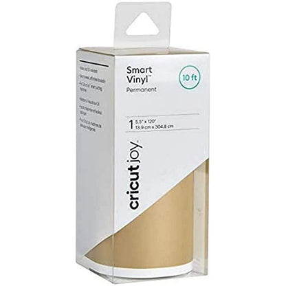 Cricut Joy Smart Vinilo Permanente, Corte sin Tapete, Varios Colores y Tamaños - Dorado - 5.5in x 120in - Paquete de 1
