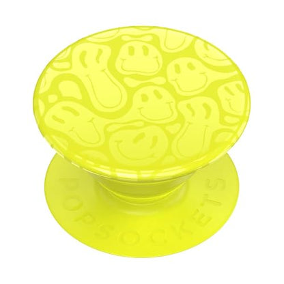 PopSockets - Empuñadura para teléfono con Soporte expandible, Agarre calcomanía, Color Amarillo y Sonriente