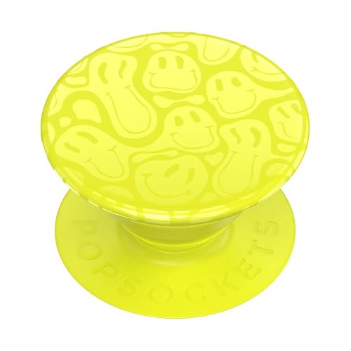 PopSockets - Empuñadura para teléfono con Soporte expandible, Agarre calcomanía, Color Amarillo y Sonriente