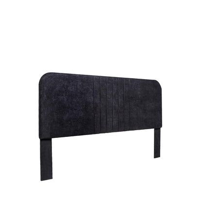 Sochic Cabecera para Cama Tamaño Individual y Matrimonial Tapizada en Tela Chenille Negra con Estructura de Madera Industrial.
