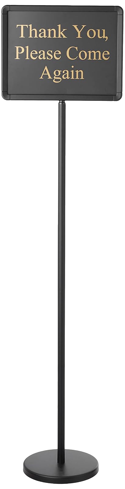 Winco HTS-60K Letrero de anfitriona de 60 pulgadas con 15 variaciones de mensaje, negro