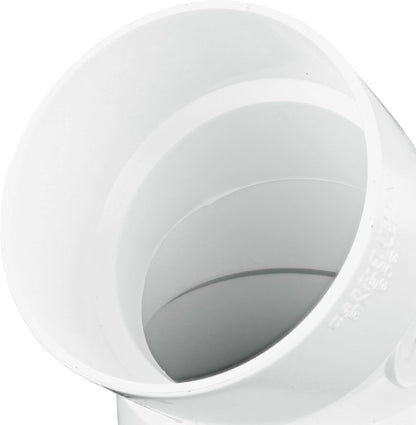 NDS 3P03 - Codo de PVC de 45 Grados, 3 Pulgadas, para Conexiones de Soldadura con solvente Hub X, para Uso con alcantarillado y Tubo de Drenaje de 3 Pulgadas, Color Blanco