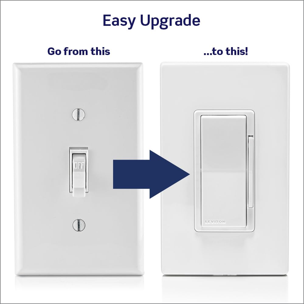 Leviton DDL06-1LZ Decora Digital Dimmer 300-Watt LED and CFL/600-Watt Incandescent and Halogen