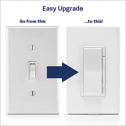 Leviton DDL06-1LZ Decora Digital Dimmer 300-Watt LED and CFL/600-Watt Incandescent and Halogen