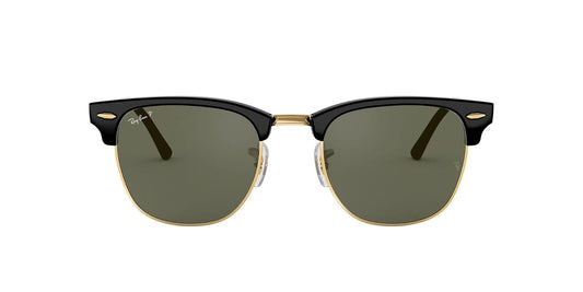 Lentes oscuros Rb3016 Clubmaster Square anteojos de sol, Ray-Ban, Mujer, Tortoise & Gold/Blue Flash, 51 mm