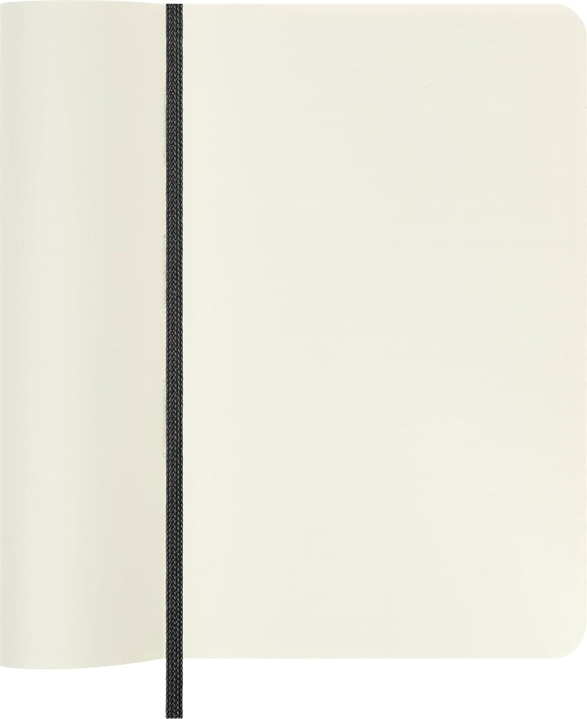 Moleskine Suave tamaño de bolsillo, cuaderno llano: en blanco. Con bolsillo plegable para notas. Cierre de banda elástica