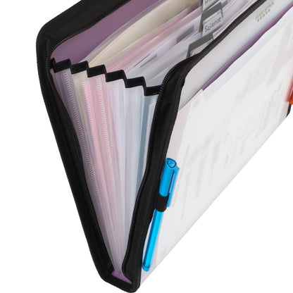 Five Star Organizador de archivos expandible de 7 bolsillos + aplicación de estudio, carpetas de archivos expansibles de plástico con pestañas personalizables y cubierta transparente, capacidad para