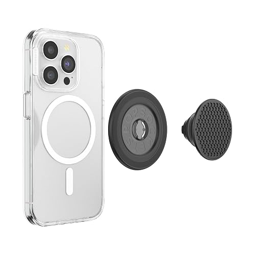 PopSockets PopGrip para MagSafe, Agarre magnético y Soporte para teléfono, Parte Superior Intercambiable, Agarre Seguro para iPhone MagSafe, Soporte para visualización Manos Libres, Carga inalámbrica