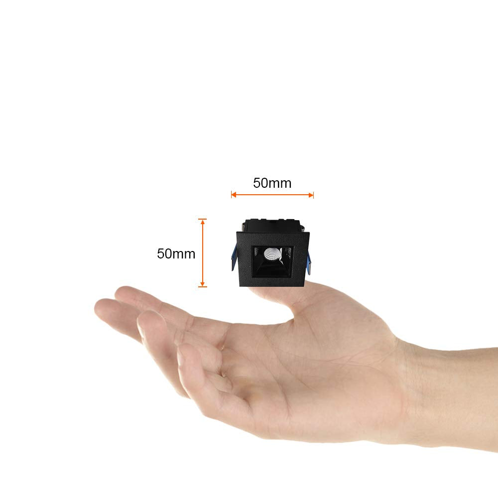 Tecnolite Lampara Empotrado en Techo Negro 3W Luz suave cálida 3YDLED3161MV30N