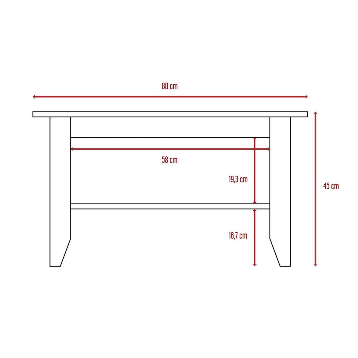 Espacio Klik Mesa de Centro Essential armable, Color Duna, Dimensiones 80 Largo X 70 Ancho X 45 Alto cm, Estilo contemporáneo, con un entrepaño