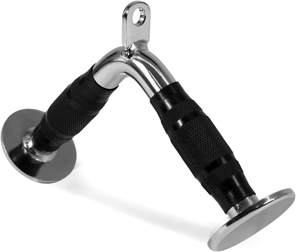 Yes4All Mango Doble Agarre en D para Poleas - V forma - Goma - Negro blanco