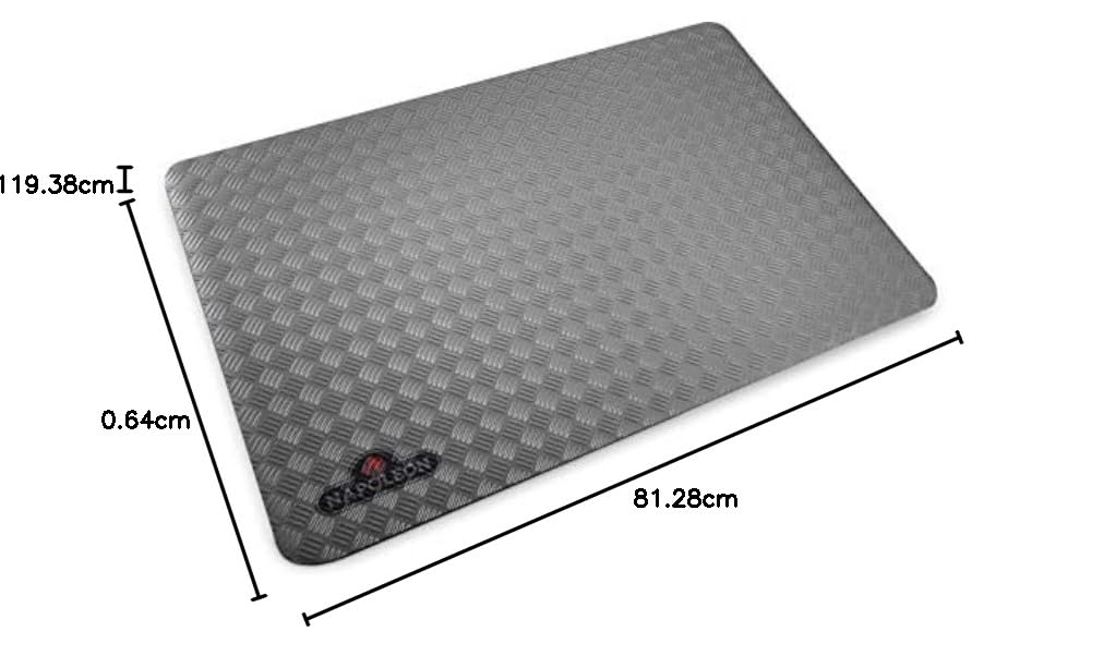 Napoleon Tapete para parrilla de barbacoa, accesorio para parrilla de barbacoa, producto de seguridad, antideslizante, patrón de placa de diamante, gris, elegante, protege tu cubierta, se adapta a parrillas de barbacoa Prestige PRO 500 tamaño y más pequeñ
