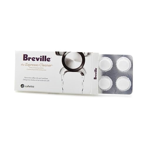 Breville BEC250 Espresso Machine Cleaning Tablets, 8 Pack | Elimina de forma segura los aceites y residuos de café con este limpiador para modelos Breville