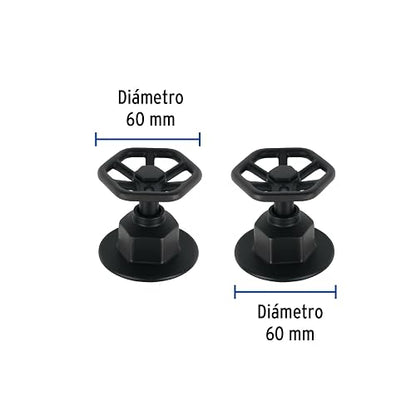 Foset Tubig TBMR-61M, Juego de 2 manerales para regadera tipo volante color negro líneaTubig