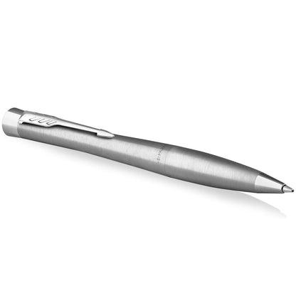 PARKER Urban Twist Bolígrafo | Metro en Metal con Detalles Cromados | Punta Mediana con Tinta Azule | Caja Para Regalo