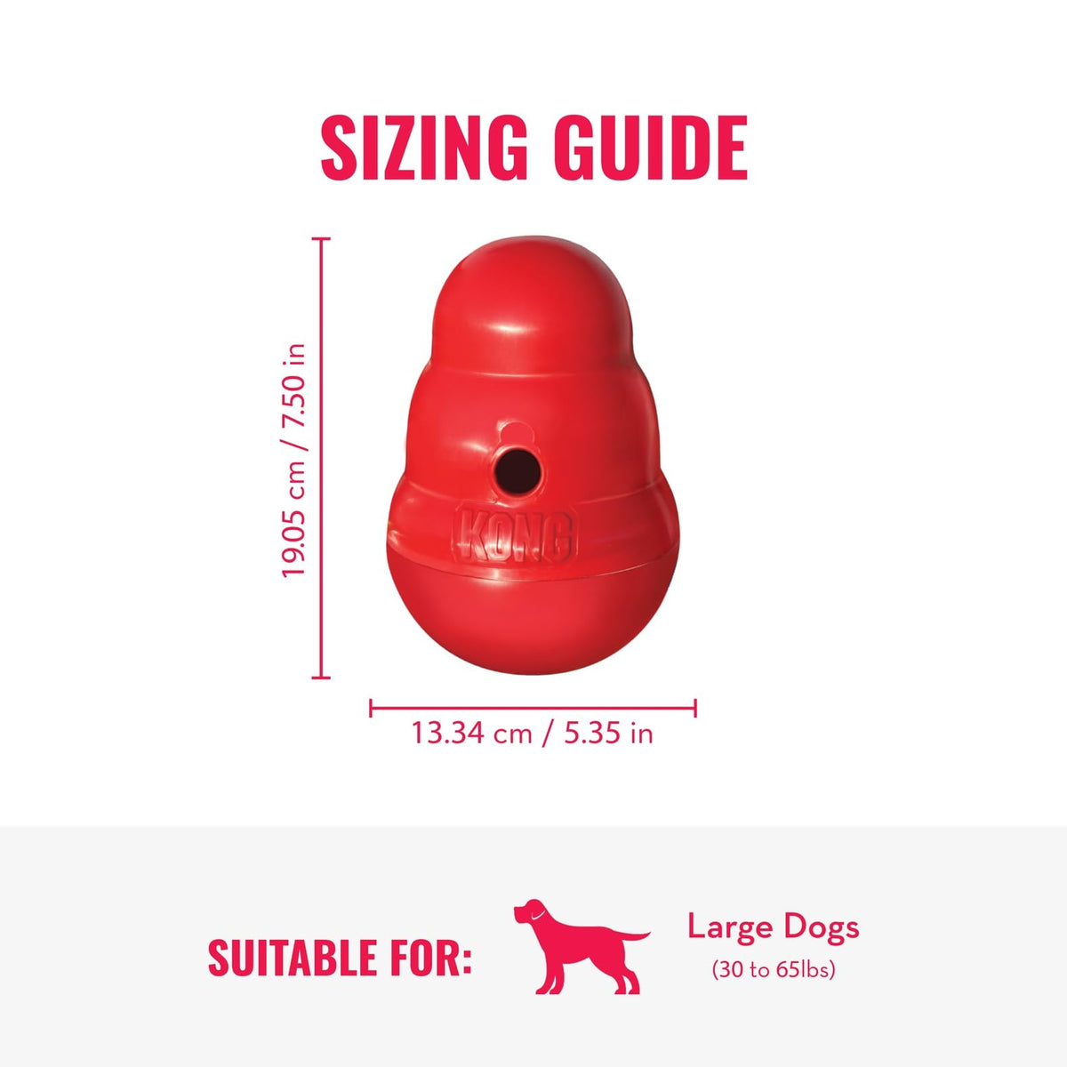 Kong Wobbler Juguete para Perro con Dispensador para , color Rojo, Grande