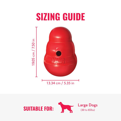 Kong Wobbler Juguete para Perro con Dispensador para , color Rojo, Grande