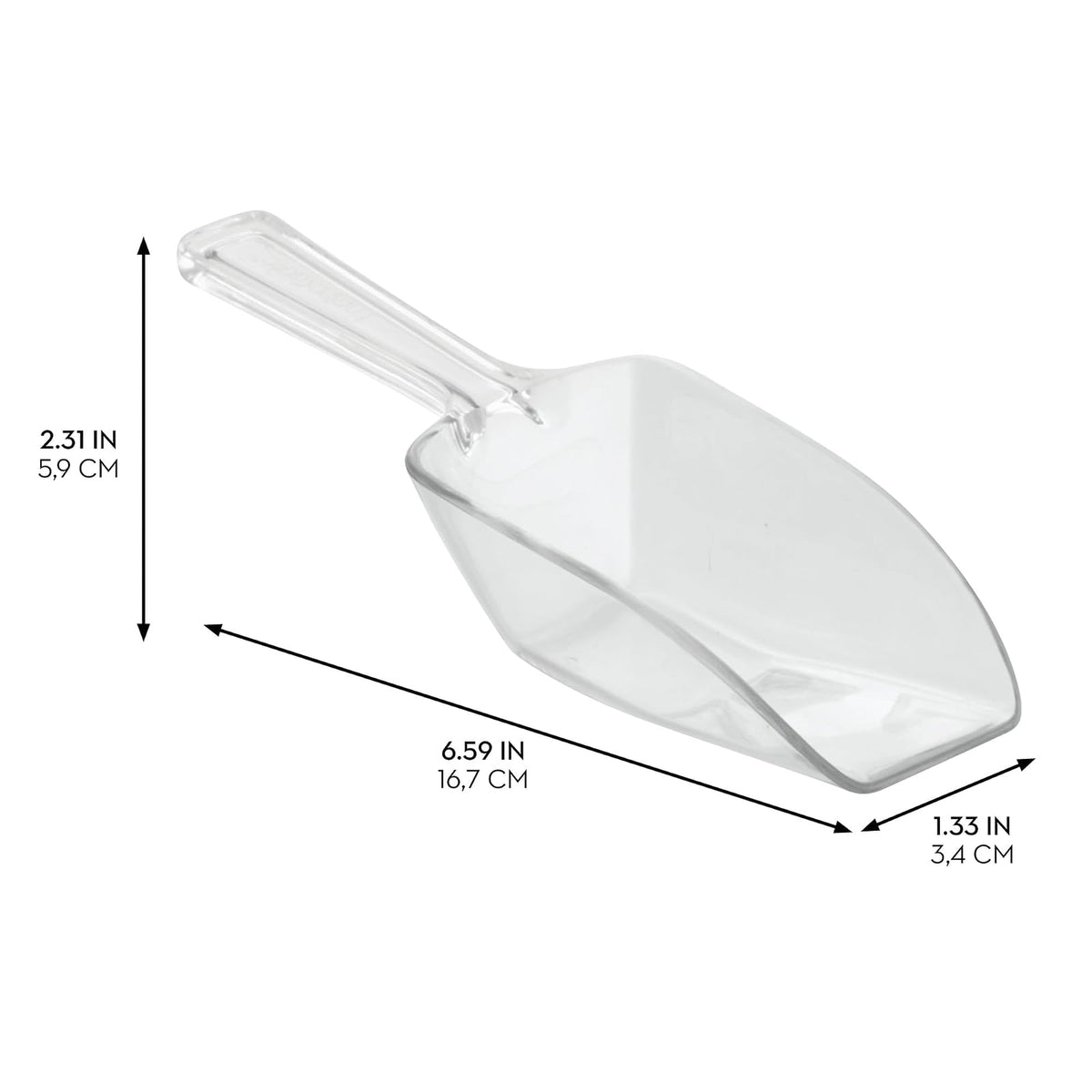 InterDesign Basic Cuchara dosificadora de 1/3 de taza, cucharas medidoras grandes de plástico, juego de 4 piezas para medidas de cocina, transparente