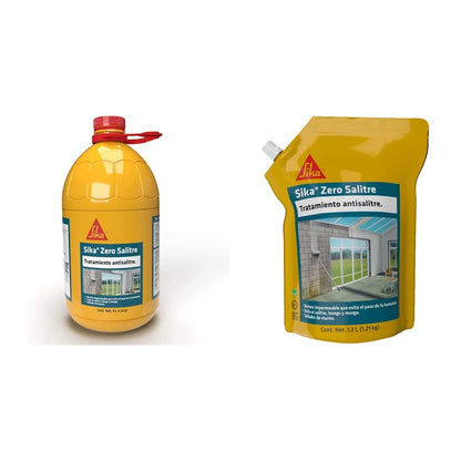 Sika Zero Salitre Impermeabilizante para Muros con Humedad - 5 L - Tratamiento Salitre + Impermeabilizante