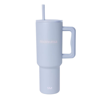 Simple Modern Trek Vaso Térmico con Asa y Popote, Acero Inoxidable, 890-1180 ml - 1180ml - Pattern: Momma
