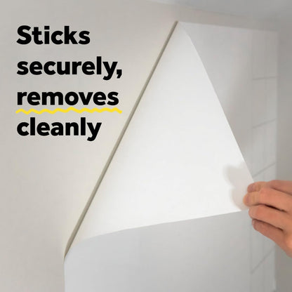 Post-it - Superficie de película de borrado en seco para paredes, puertas, mesas, pizarras, pizarras blancas y más, extraíble, a prueba de manchas, fácil instalación, rollo de 3 pies x 2 pies, blanco,