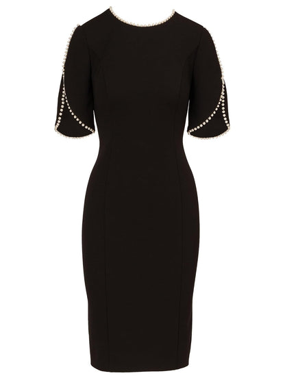 Adrianna Papell Vestido Midi Perla Crepe Punto Vestido Mujer