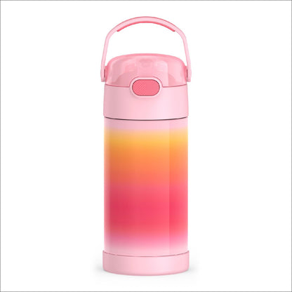 Thermos Funtainer Botella de Agua con Popote 12 oz para Niños - Rosado ombre - 0.4 Litros