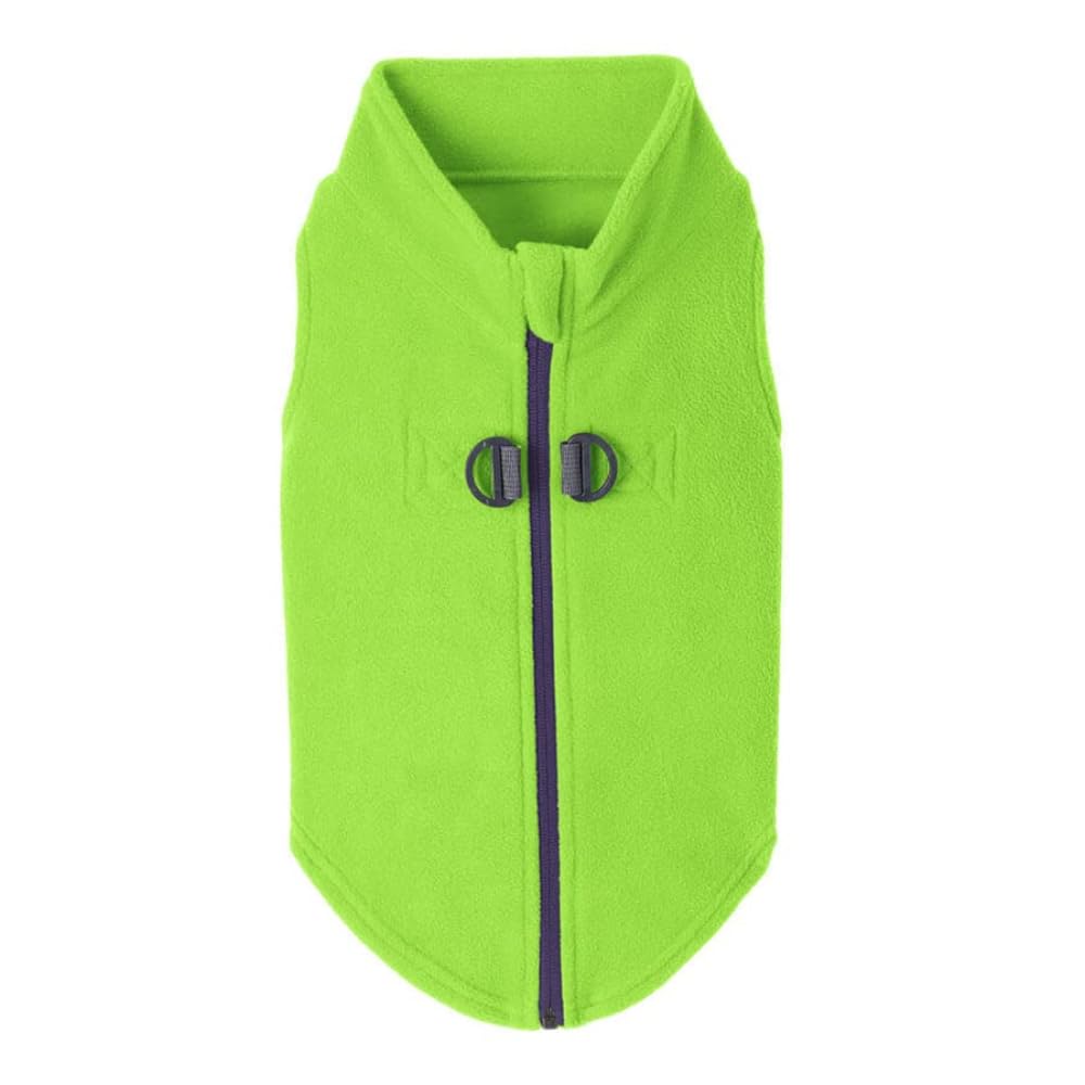 Gooby Suéter de Forro Polar con Cremallera para Perro - Small chest (~13.5") - Lime