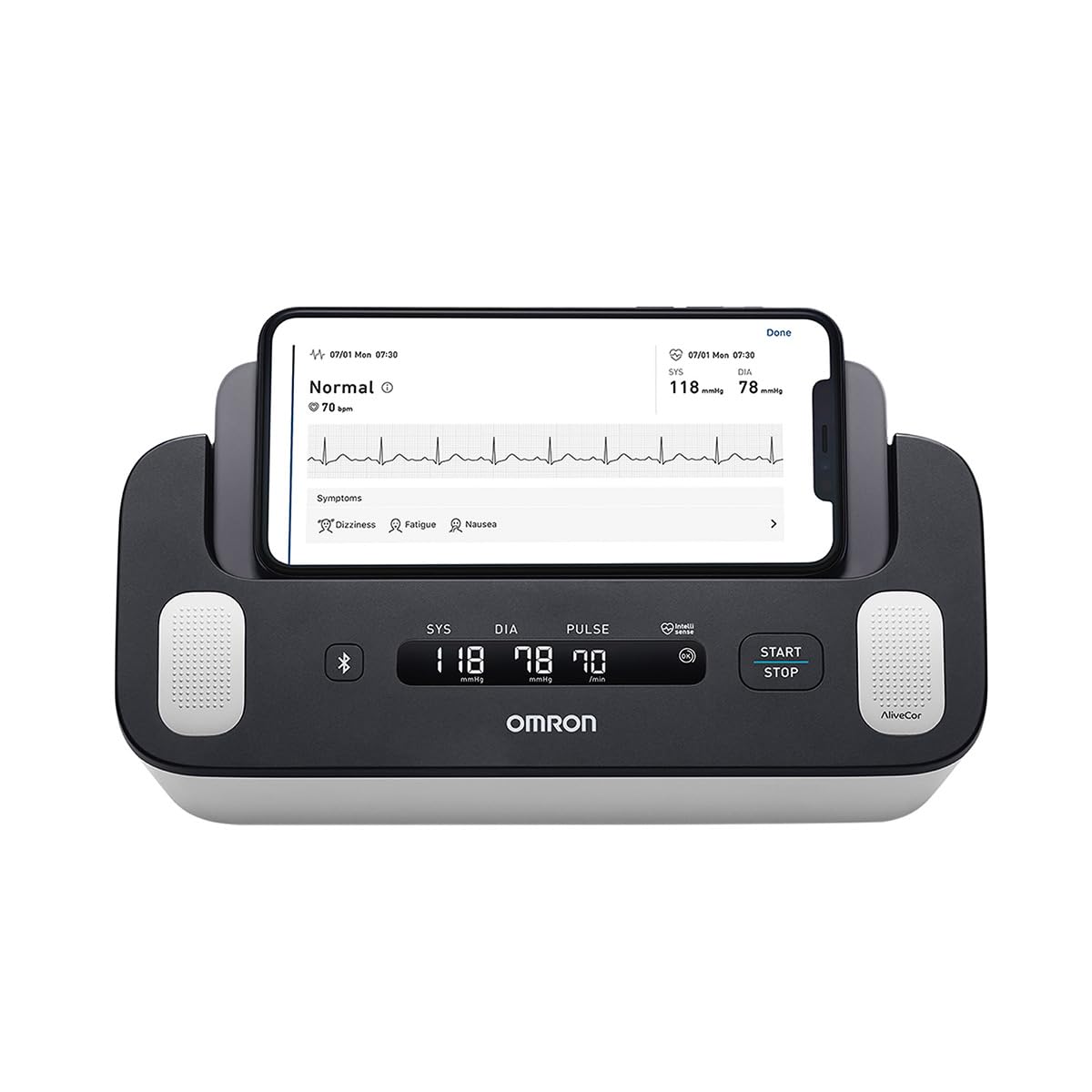 OMRON Complete – Baumanómetro de Presión Arterial y Electrocardiograma (ECG) 2 en 1 para Brazo, Validado Clínicamente, con Conectividad Bluetooth y App Gratuita – Ideal para Uso en Casa