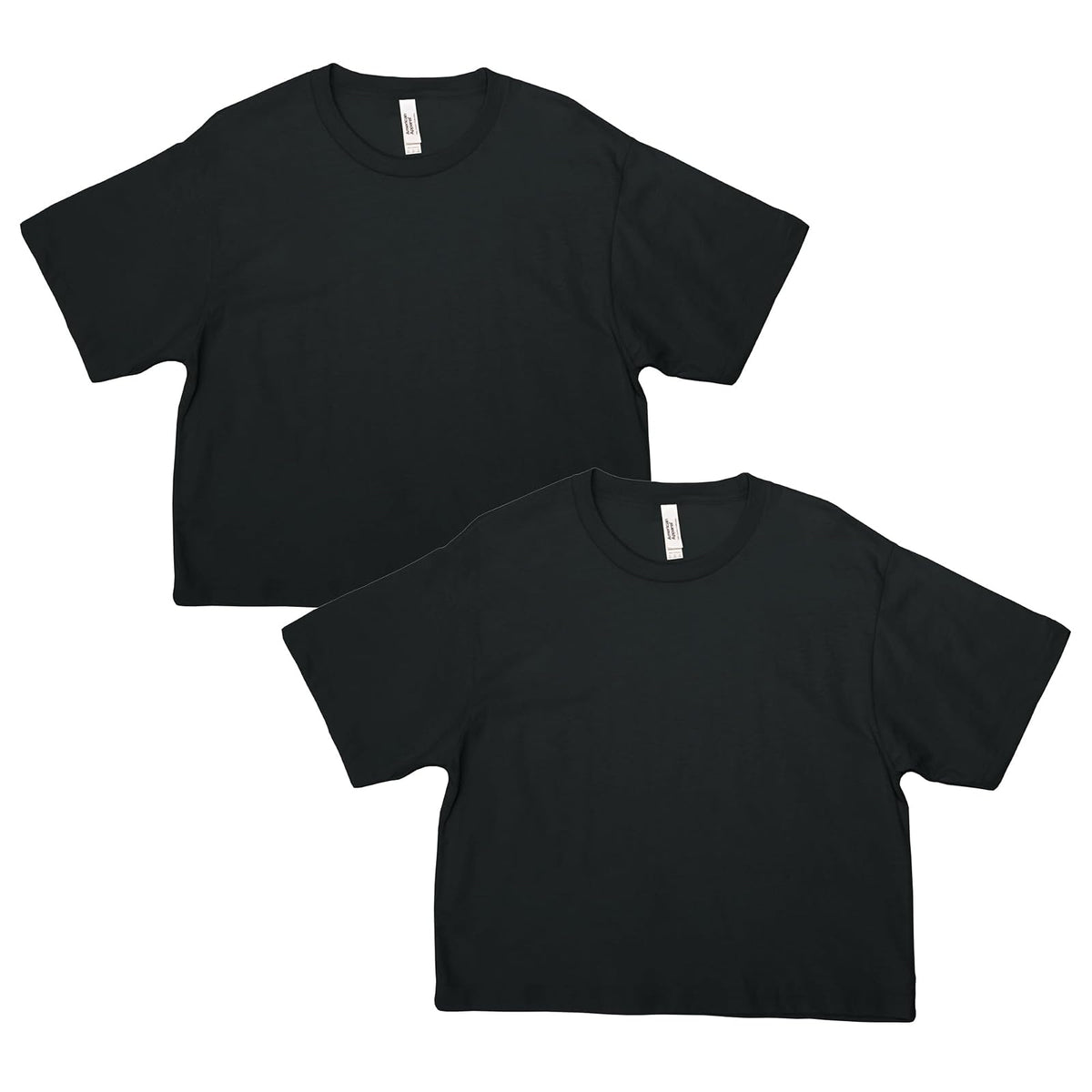 American Apparel G102 playera Fine Jersey boxy, paquete de 2 - G - Negro (2 paquetes)