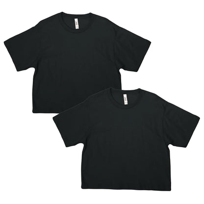 American Apparel G102 playera Fine Jersey boxy, paquete de 2 - G - Negro (2 paquetes)