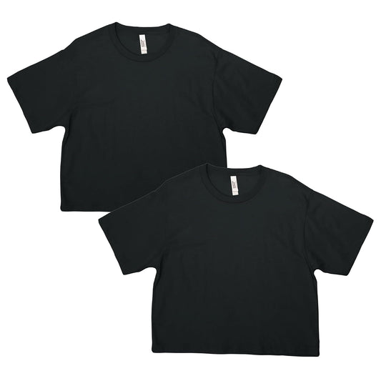 American Apparel G102 playera Fine Jersey boxy, paquete de 2 - G - Negro (2 paquetes)