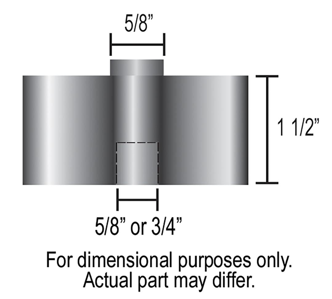 Derale Espaciador de Ventilador de Correa de Aluminio 31515, 1-1/2 in, Hembra 5/8-3/4 Piloto, Plateado