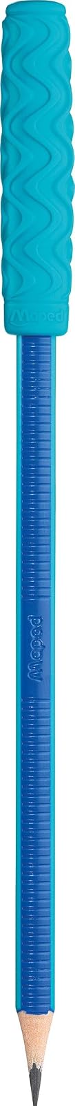 Maped Kidy Learn Concentration - 20 lápices ergonómicos de grafito con punta relajante para masticar - Recambio HB2 - Barril texturizado con mango