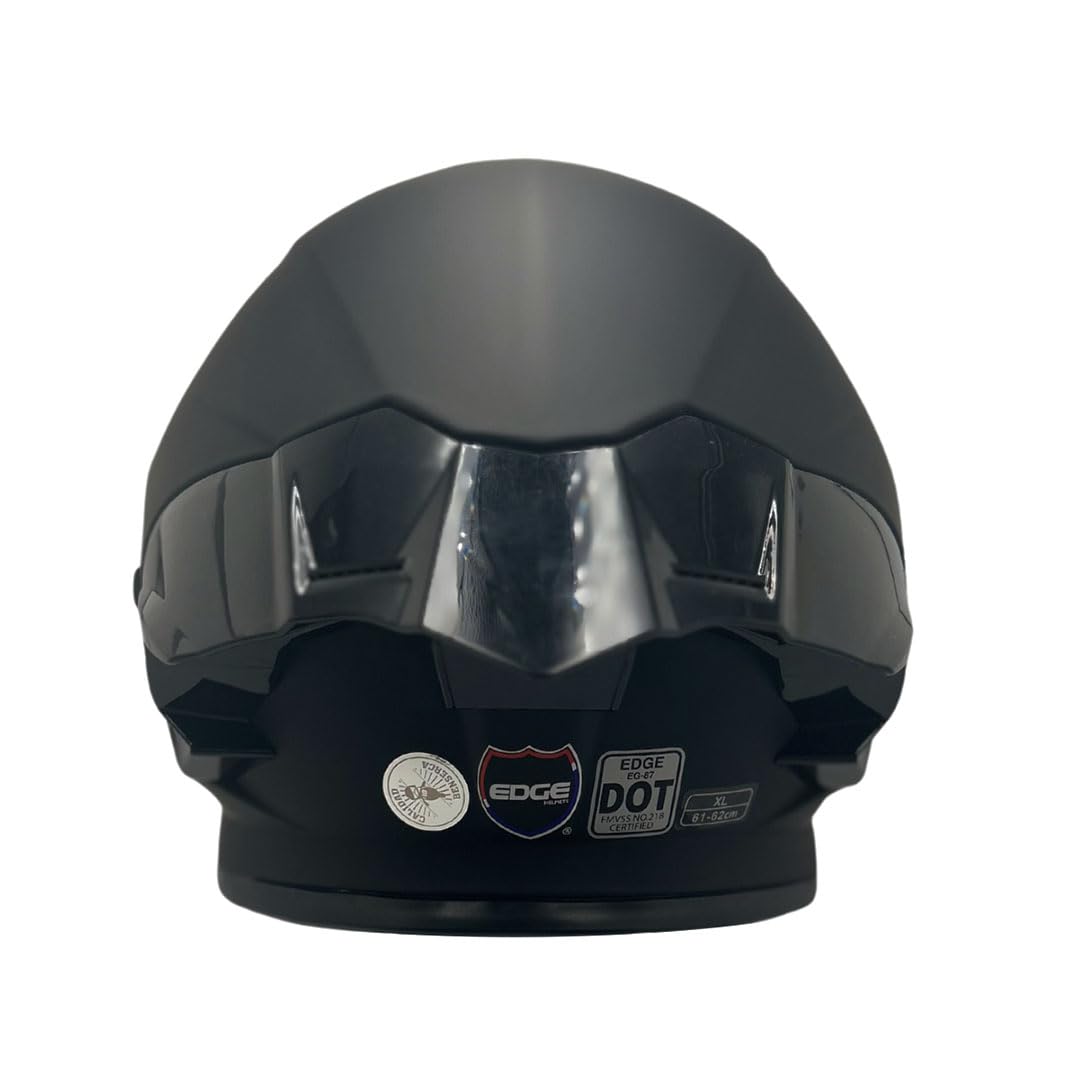 Casco Motocicleta Abierto Semi-Integral Marca Edge - Phoenix - Visor ANTIVAHO - Certificado Dot - Cascos Motocross Pegatina Pegatinas Protector