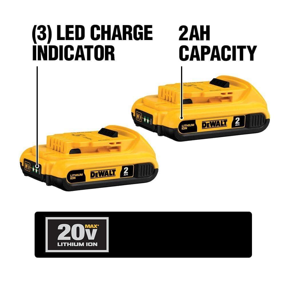 DeWALT DCB203 Batería recargable, 2000 mAh, Ión de litio, 20 V, Negro, Amarillo, 2 pieza(s)