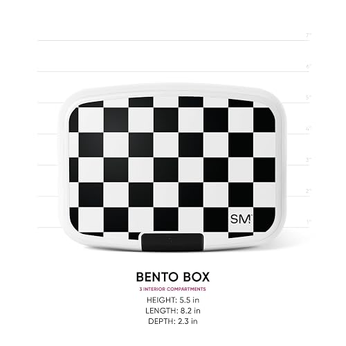 Simple Modern Porter Bento Fiambrera | 30 oz, blanco y negro, 3 compartimentos, sin BPA, a prueba de fugas, apto para lavaplatos