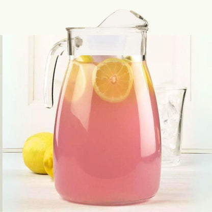 Borgonovo Artic - Jarra De Vidrio Gran Capacidad 2.8 Lt Jarra con Agarradera Para Agua Caliente, Fría, Jugo, Leche, Vidrio Resistente al Calor