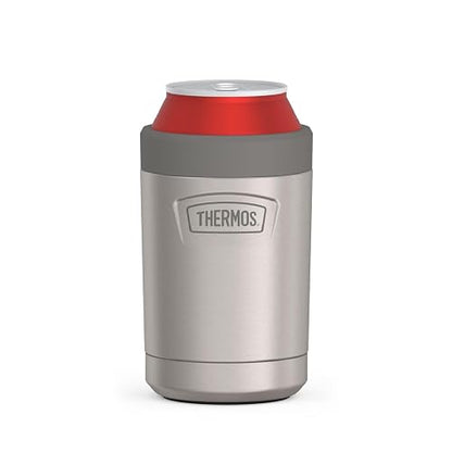 THERMOS ICON SERIES, aislante para latas de bebidas, 12 onzas, acero inoxidable mate, aislado al aspiradora