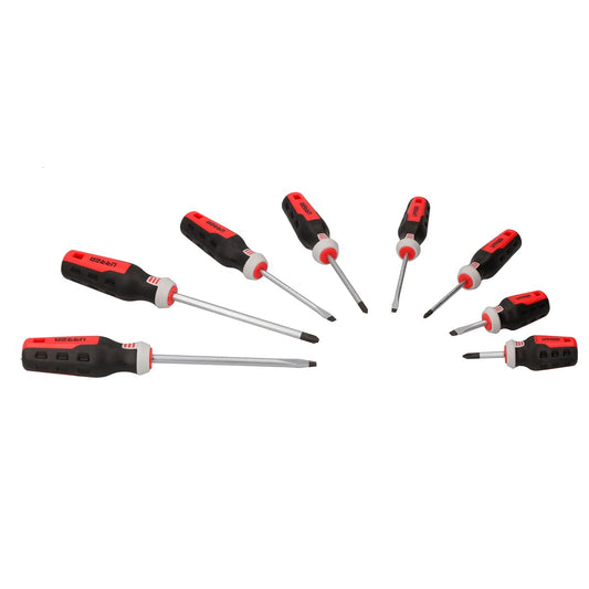 Urrea JDT8 Juego de destornilladores con mango trimaterial combinados, 8 piezas