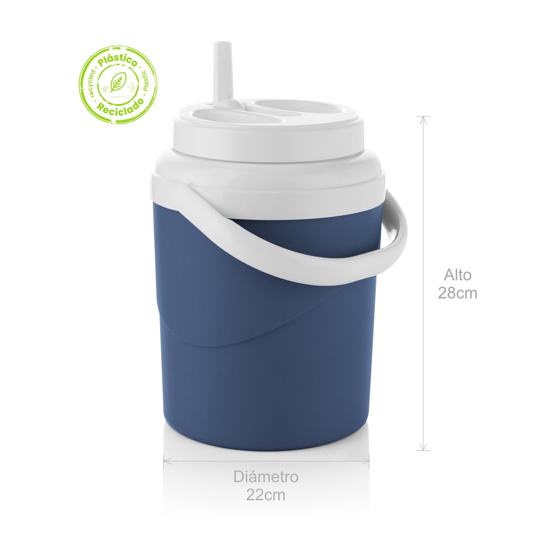 Estra Termo Térmico 4 Litros con Boquilla Antigoteo | Jarra Portátil para Agua, Café, Té y Jugos, Apto para Bebidas Frías y Calientes | Picnic, Playa, Camping y Reuniones | Libre de BPA, Azul