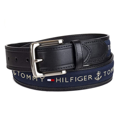 Tommy Hilfiger Cinturón con incrustaciones de cinta (tamaño estándar, grande y alto)