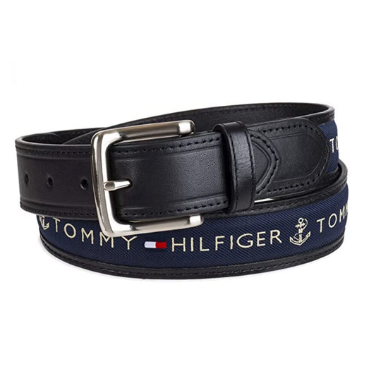 Tommy Hilfiger Cinturón con incrustaciones de cinta (tamaño estándar, grande y alto)
